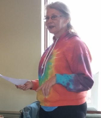 Saucon Valley Farmers' Market chairperson Shelley Goldberg addresses attendee's at the end-of-season luncheon held Sunday, Nov. 23 at the Hellertown Diner.