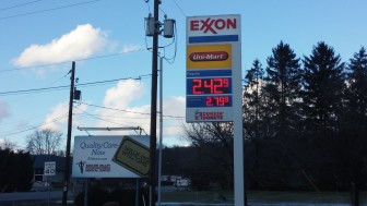 Late Friday afternoon the price of a gallon of regular unleaded gas was $2.42 at Exxon on the Run on Rt. 378 in Lower Saucon Township.