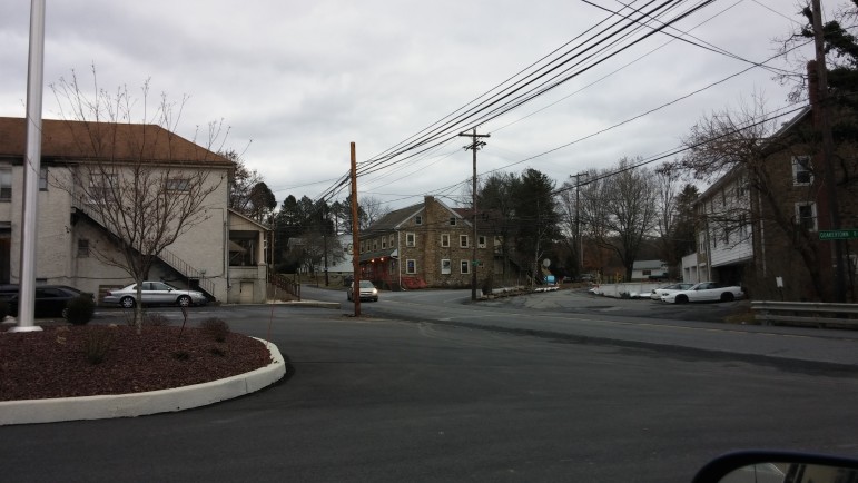 The intersection of Flint Hill Road and Rt. 412 in Lower Saucon Township.