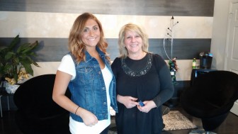 Gina Falco, left, and salon owner Lori Bisson agree that the atmosphere at Hairs What's Happening in Hellertown is fun, friendly and personal.