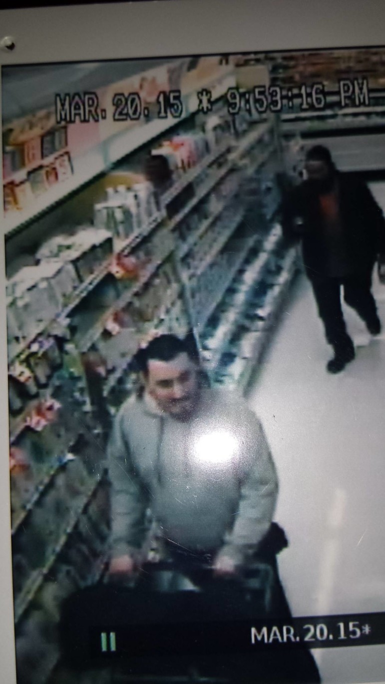 Surveillance footage of two alleged shoplifters inside the Giant Food Sore, 1880 Leithsville Road, Lower Saucon Township on March 20, 2015