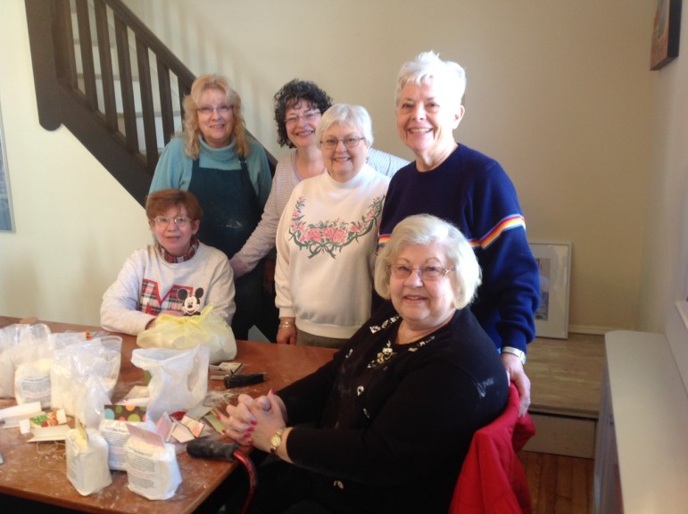 The Saucon Valley Woman's Club is selling bags of beer bread mix as a fundraiser. Pictured are club members: seated (from left) Sharon Clark and Pat Wiley; standing (from left) Carol Auernheimer, Pat Russo, Phyllis Lovitz and Helen Stelzer.