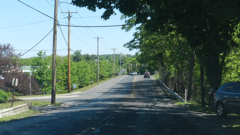 Motorists who turn into the south entrance to the shopping center (pictured, at left) may be trying to circumvent the traffic light at the main entrance further north on Rt. 412.