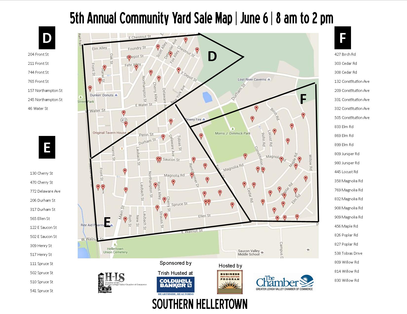 90 Listings on Hellertown Community Yard Sale Map | Saucon ...