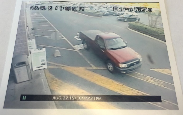 Lower Saucon Township Police want to identify the man they say was driving this maroon Toyota pickup. Police said Tuesday that he nearly struck two children as he drove through the Giant Food Store parking lot "at a high rate of speed" Saturday night.