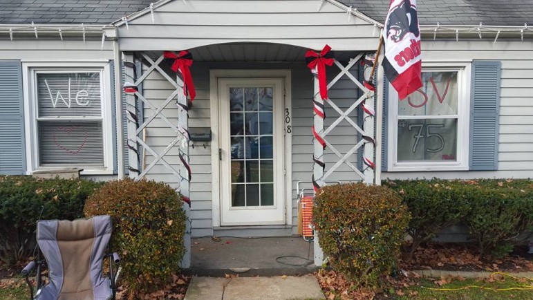 LeAnna Gimbar Reifinger's home is decorated in support of the Saucon Valley Panthers, who are headed to the first round of the PIAA state football championships Friday. "We are SV Proud!" Reifinger said.