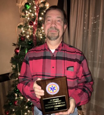 Volunteer and fire police captain Bob Gearhart of Lower Saucon Township was named Se-Wy-Co Fire Companys 2015 Firefighter of the Year Dec. 28.