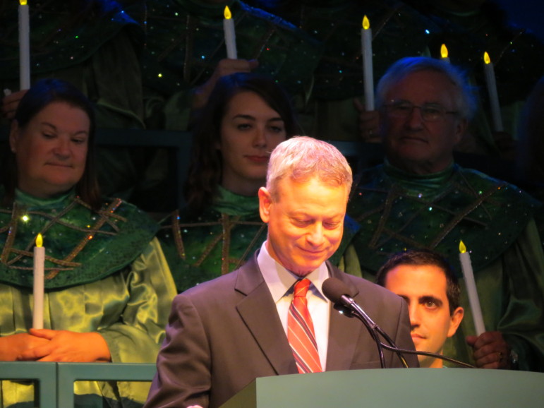 Actor Gary Sinise was the celebrity narrator when the Saucon Valley High School Chorus performed at the Candelight Processional in Florida.