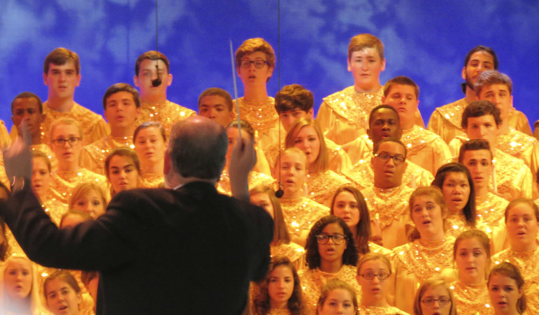 The Saucon Valley High School Chorus performs at the Candlelight Processional at Disneyworld.