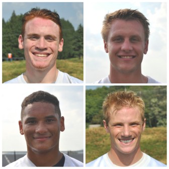 Saucon Valley Varsity Football Team captains (clockwise, from upper left) Christian Carvis, Michael Kane, Zach Thatcher and Evan Culver.