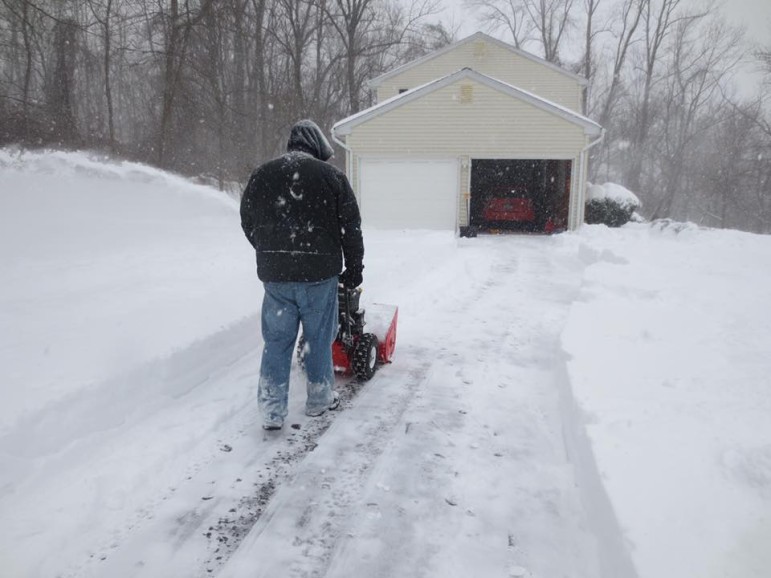 Snowblowing in Lower Saucon Township