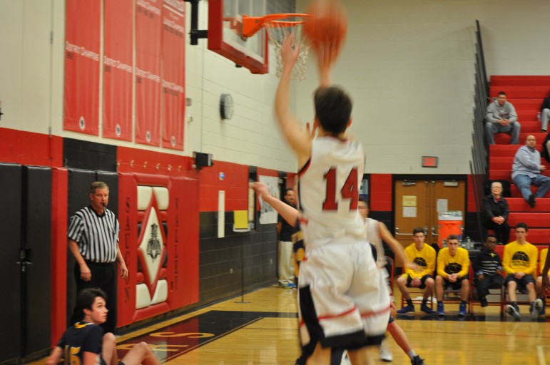 Saucon senior Patrick Gilmore was lights out from three point land against the Crusaders