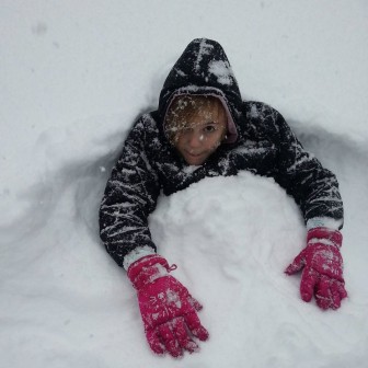 Makenna Musser, 9, of Hellertown says the blizzard was scary but fun.