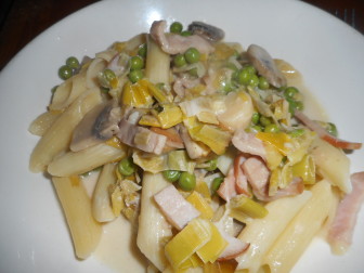 Angela Drake's recipe for leeks with Canadian bacon, peas, cheese and pasta is perfect to try out on a cold winter night. It's also gluten-free, which means it's safe for those with an allergy to wheat. Find more great recipes like this one on her blog, My World WIthout Wheat.