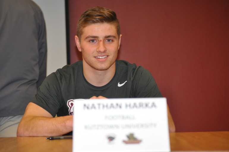 Nate Harka will continue his football career at Kutztown while majoring in Psychology or Sports Medicine