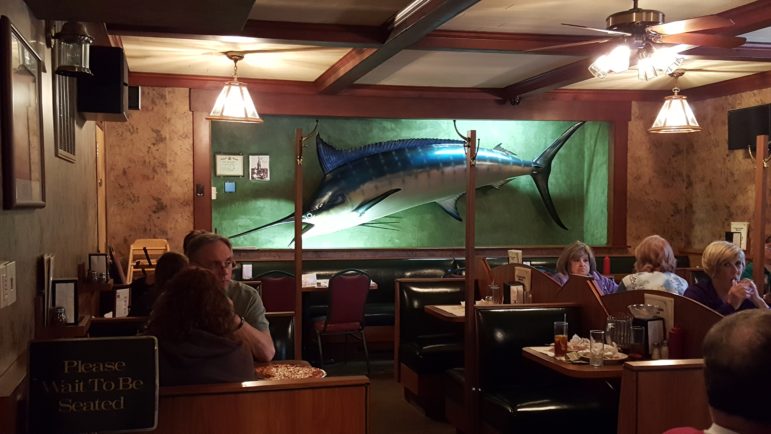 The mounted blue marlin that was caught off the coast of New Jersey in the summer of 1980 has been a focal point inside Crossroads in Hellertown for more than 35 years.