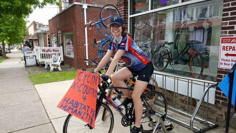 Jenna DeVivo of Bethlehem will bicycle cross-country this summer to help raise funds for Habitat for Humanity and awareness about the need for more affordable housing.