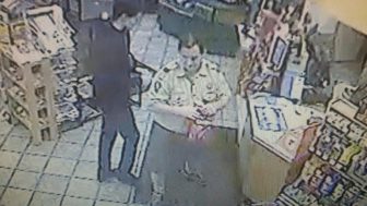 Lower Saucon Township Police said the man wearing a Scout leader-style uniform at right is a suspect in a minor hit-and-run accident that occurred May 2 at Exxon, 3655 Rt. 378.