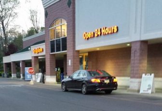 Alicia Kichline of Hellertown shared this photo of a car double parked (with no one inside it) outside the Giant Food Store in Lower Saucon Township Monday.