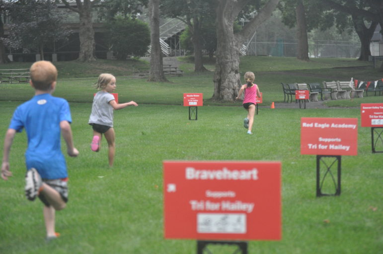 Tri for Hailey ended with a run through Dimmick Park.