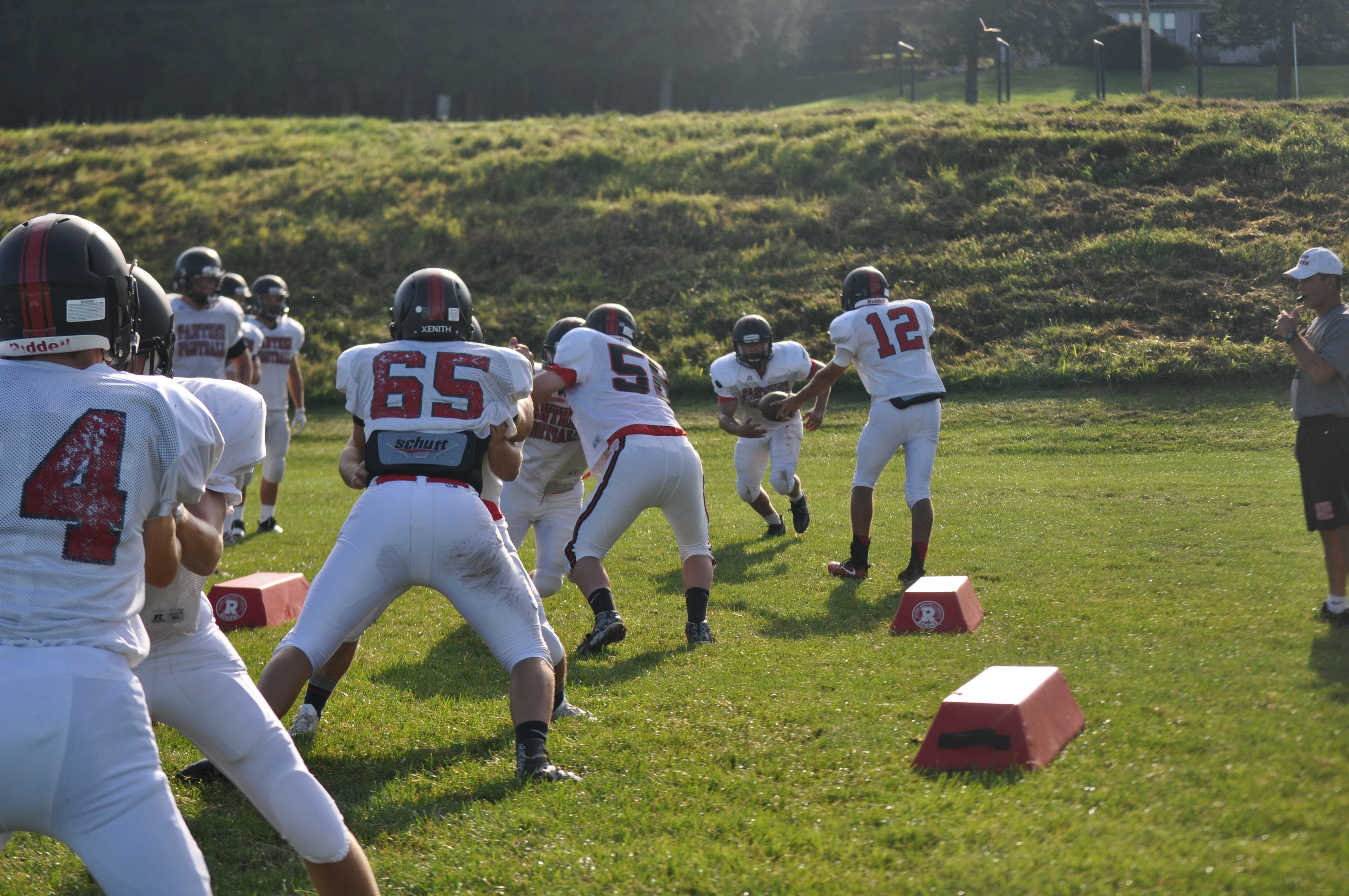 The Panthers did not waste any time getting physical on the first day of practice.