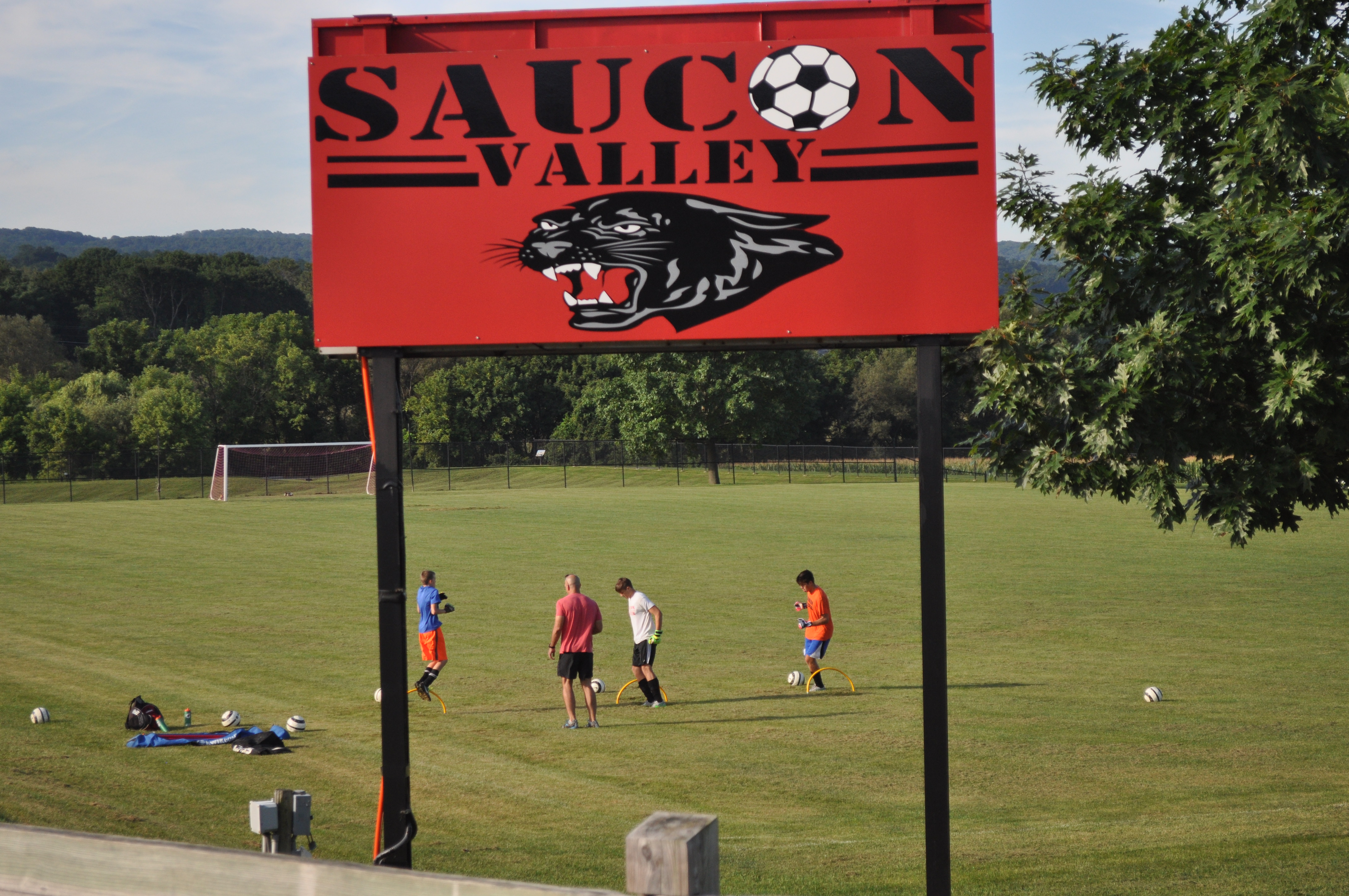 Saucon Valley soccer goalies working on their quick feet.