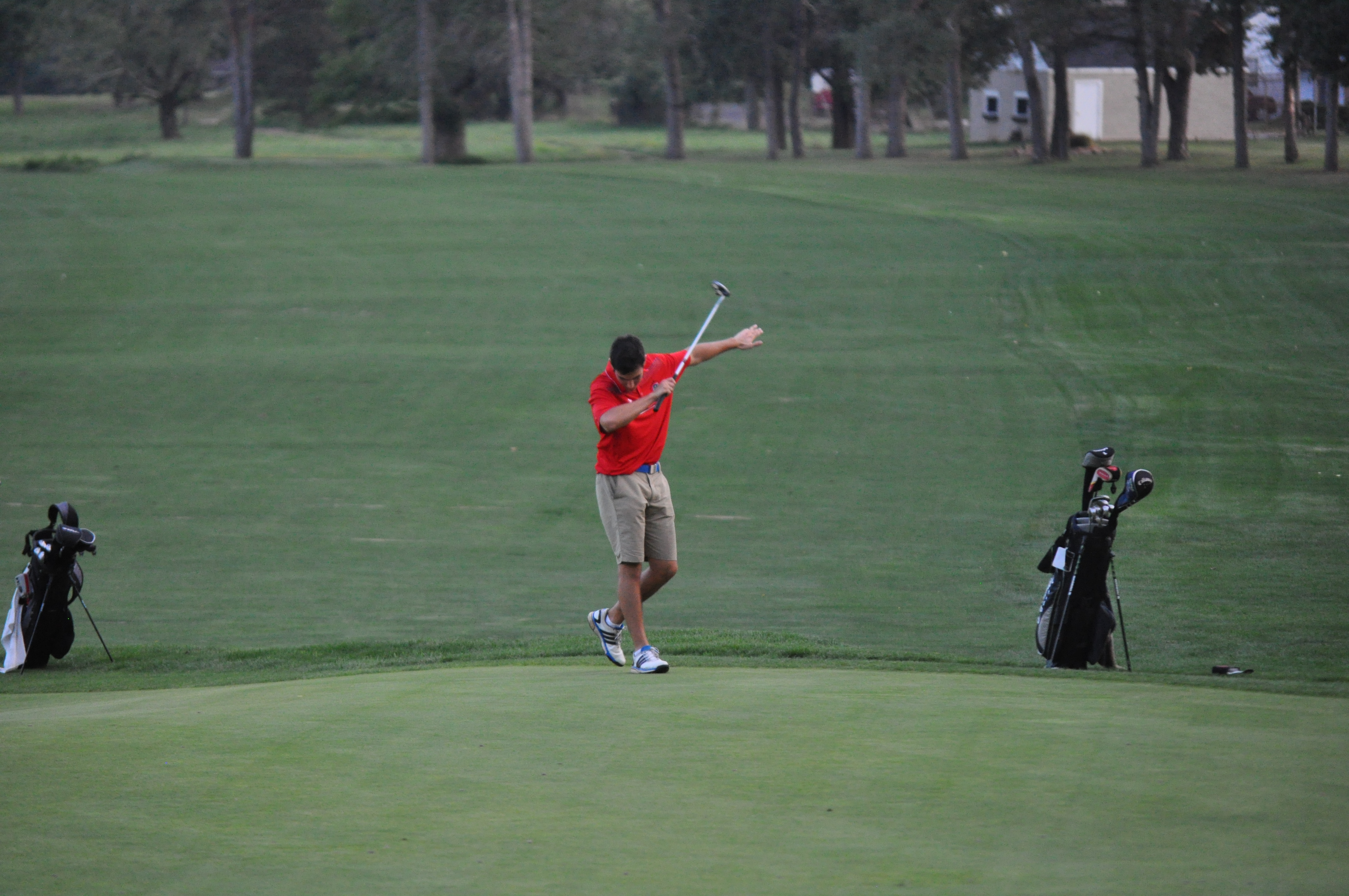 Saucon Valley junior Tommy Gallagher salutes a good golf performance