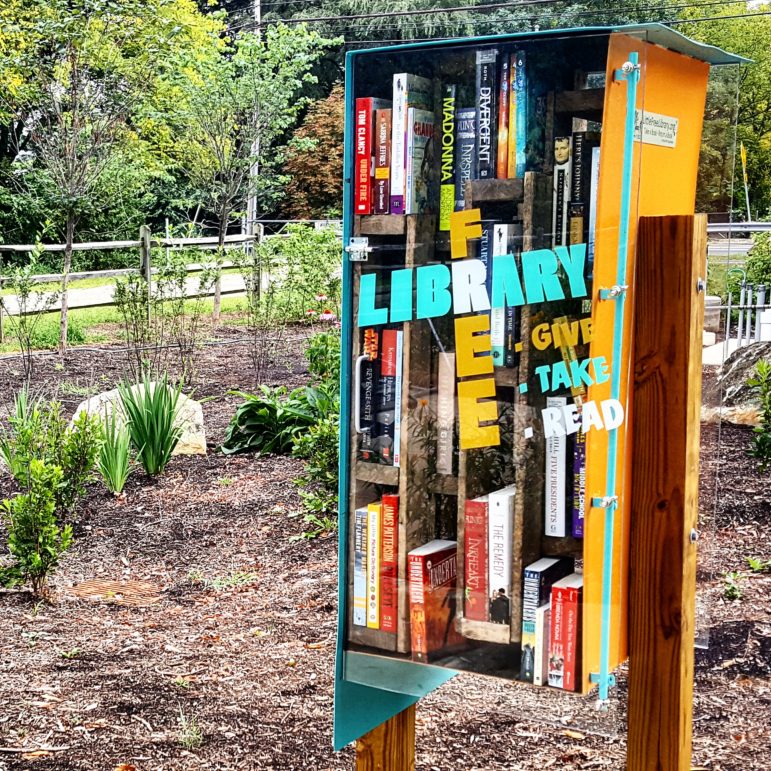 The new Little Free Library in Hellertown's Water Street Park