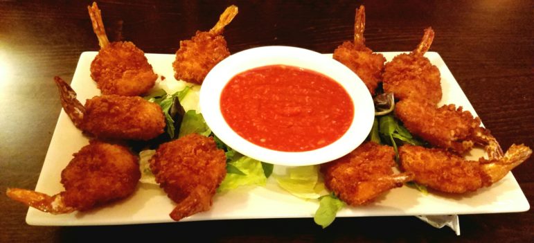 Fried Shrimp with cocktail sauce is an appetizer