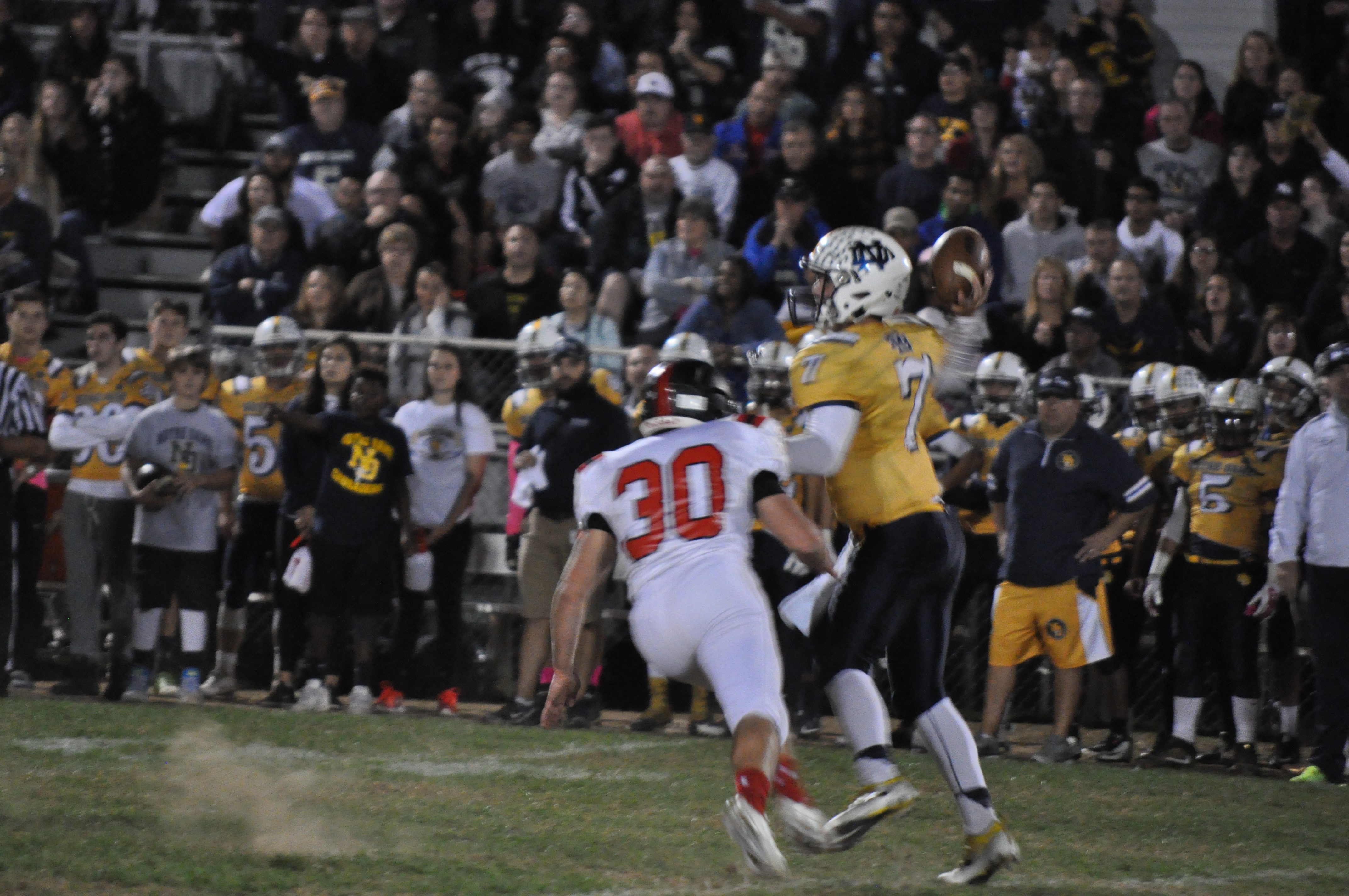 Dino Zaharakis of Saucon Valley pressures Cole DeFranco.