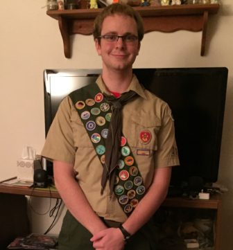 Justin Morgandale after receiving his Eagle Scout ranking