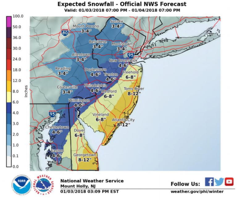 Snowfall Totals Upped for Thursday's Storm, Scattered Power Outages