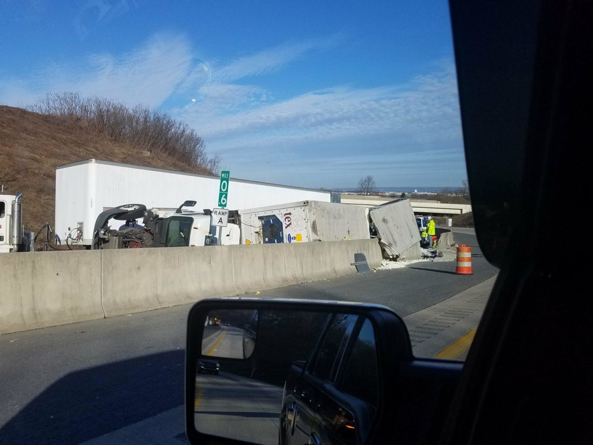 Rollover Accident On I-78, Rt. 33 Ramp Causes Traffic Backup