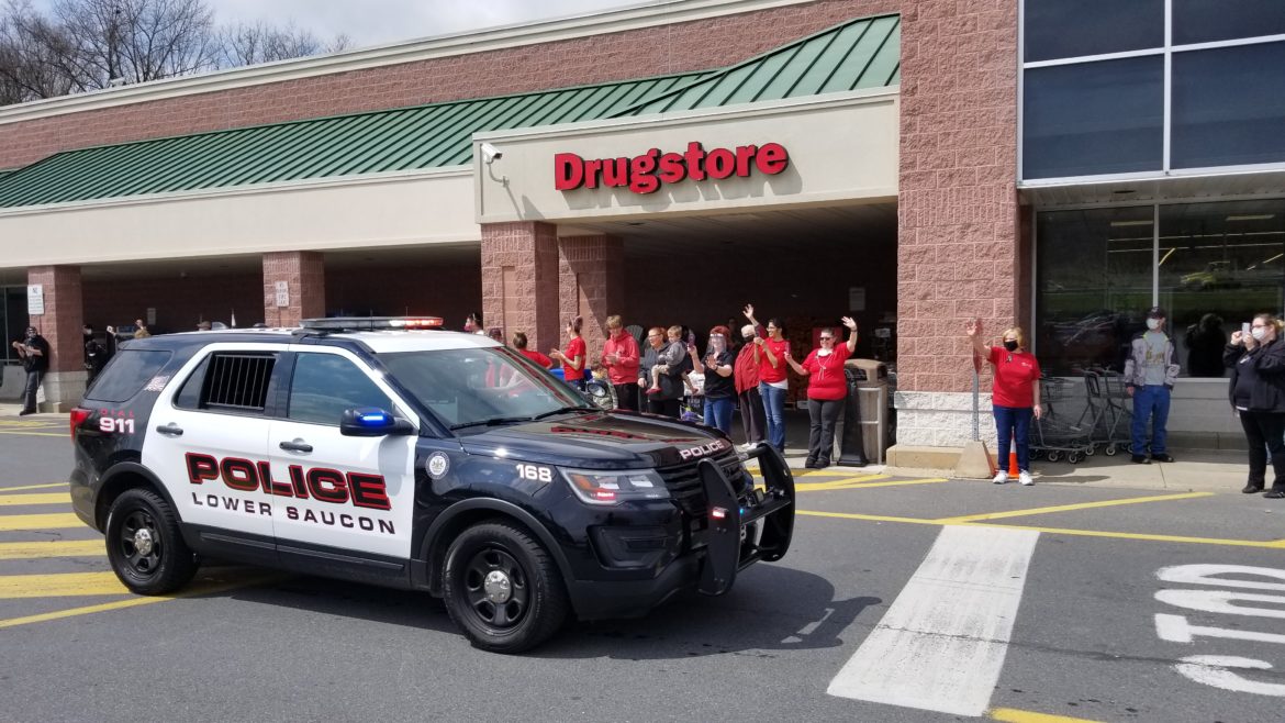 video first responders hold thank you parade for giant workers saucon source parade for giant workers