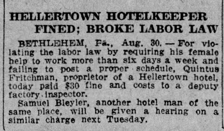 Olden Days Hellertown 1918