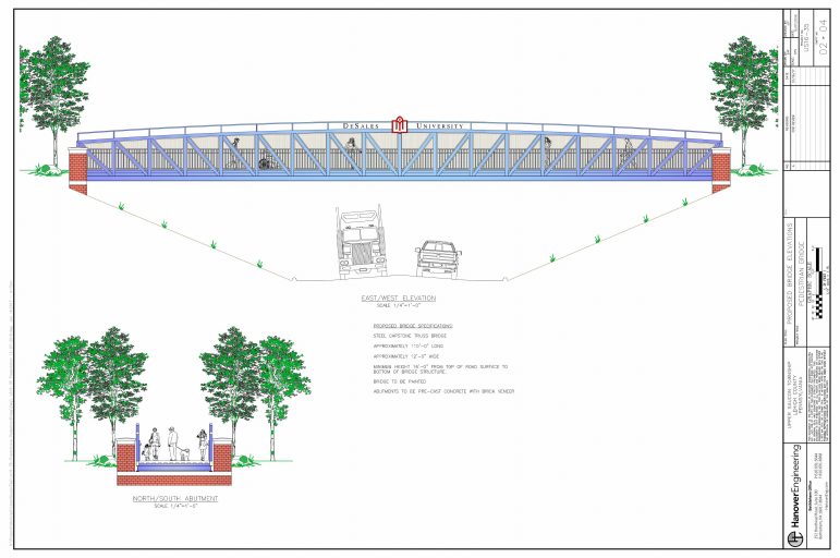 Upper Saucon Township and DeSales University enter licensing agreement for pedestrian bridge