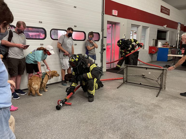Lower Saucon Fire Rescue hosted Seeing Eye puppies-in-training on Monday night.
