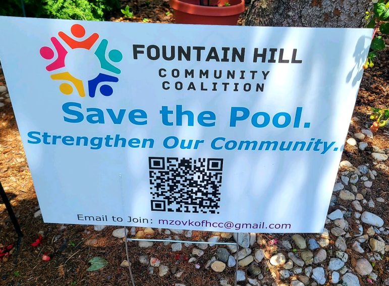 Fountain Hill Pool Sign