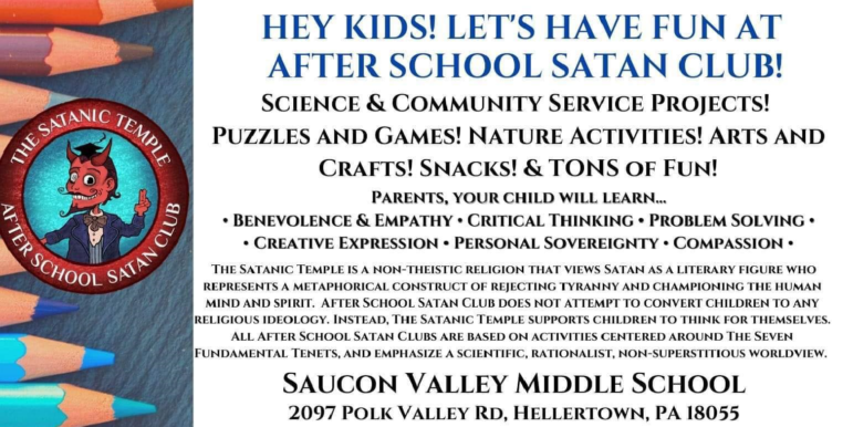 After School Satan Flyer