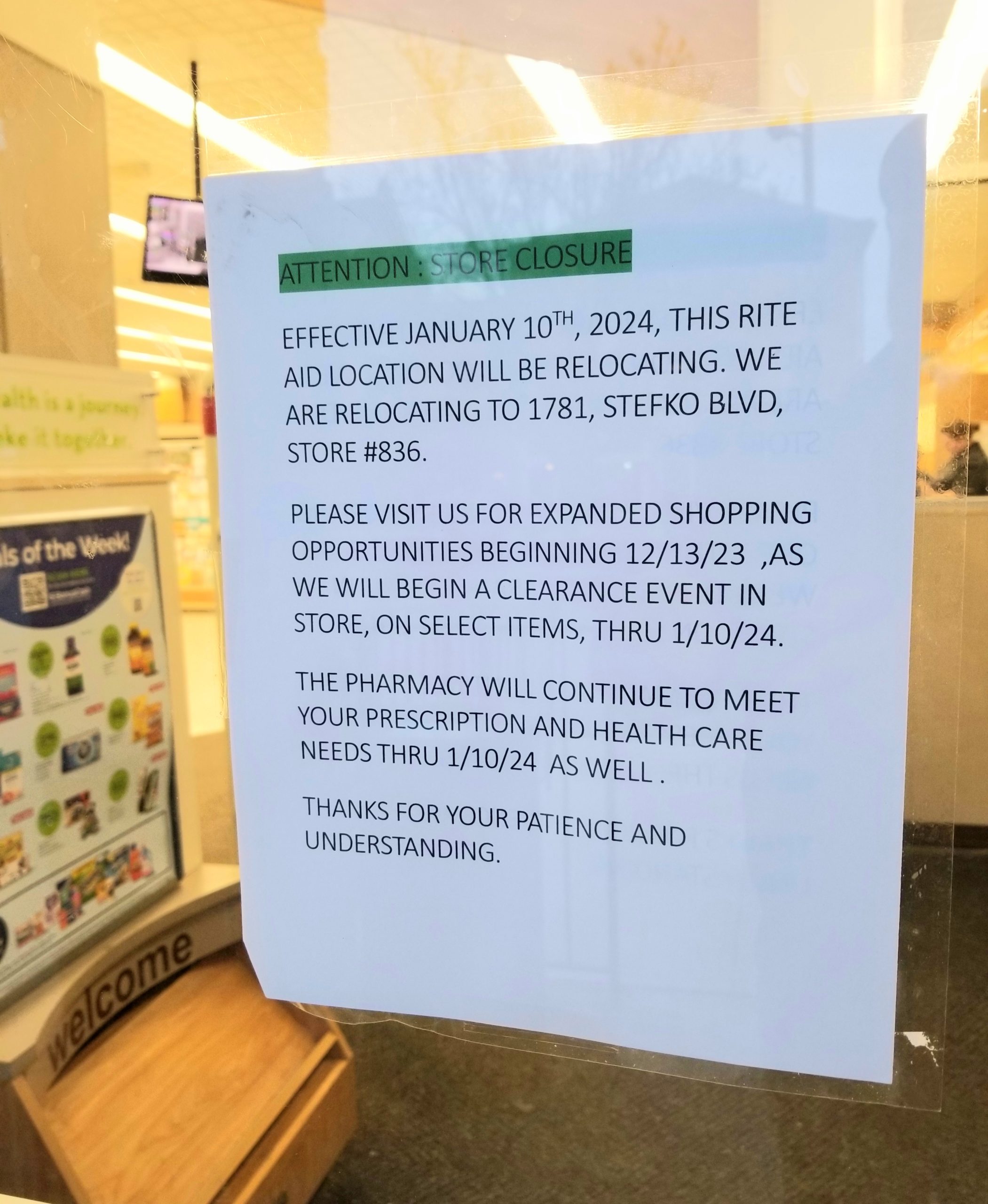 Another Local Rite Aid Prepares to Close - Saucon Source