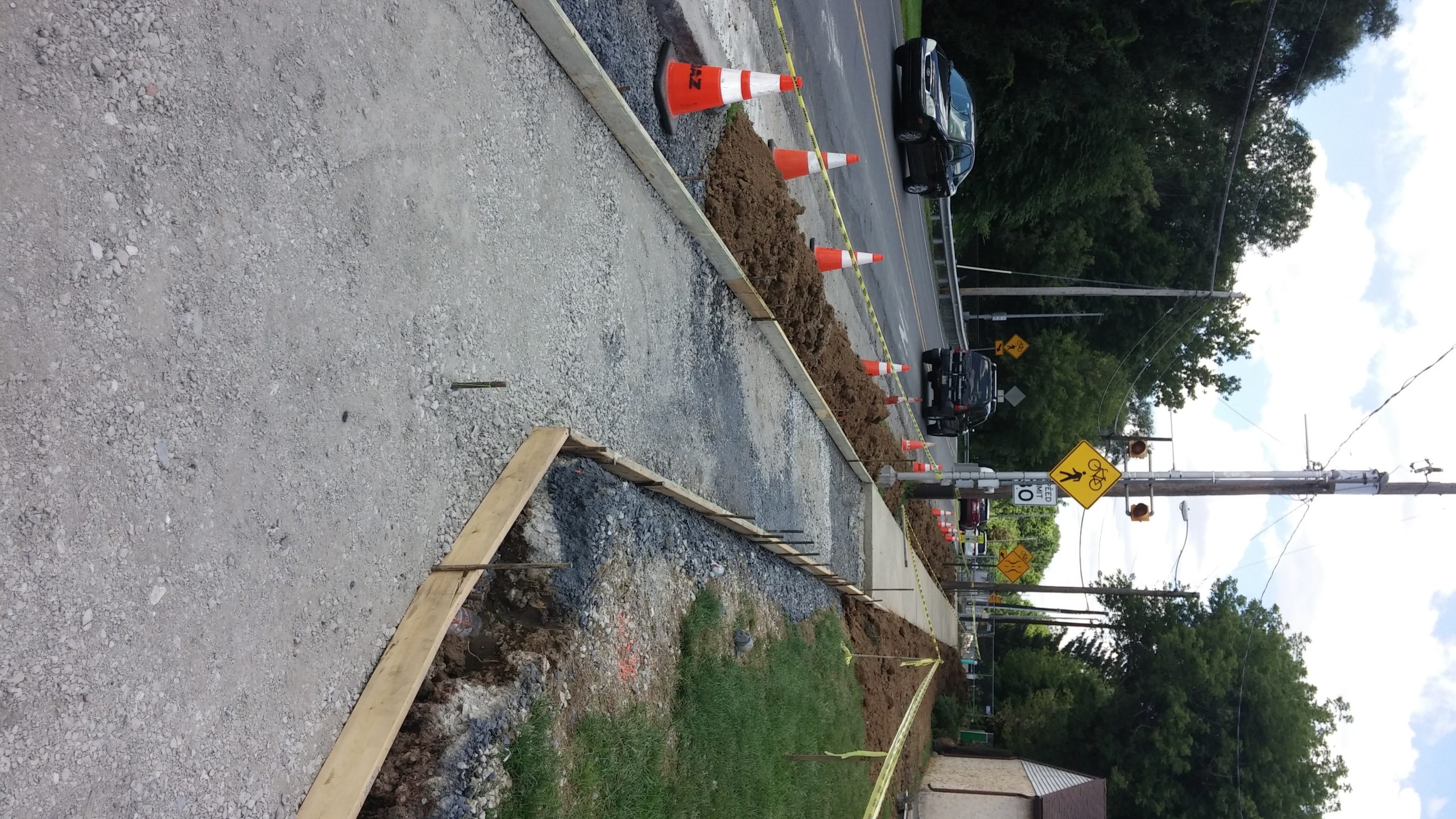 The sidewalk between Front Street and Water Street Park and the Saucon Rail Trail was closed late last week for replacement.