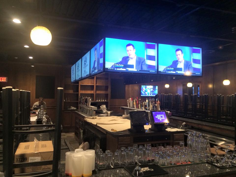 Digital Oasis installed the bank of televisions above the bar at Taps Tavern in Lower Saucon Township.