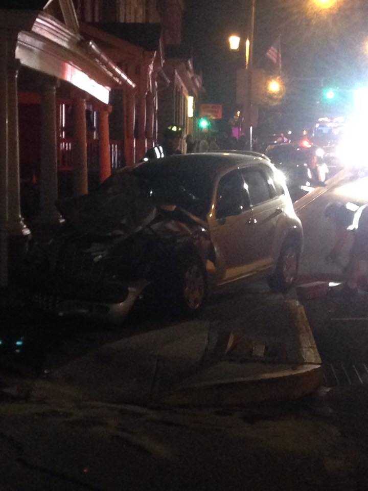 A second vehicle was propelled north on Main Street after it was apparently struck by the pickup truck that crashed into Sagra Bistro in Hellertown.