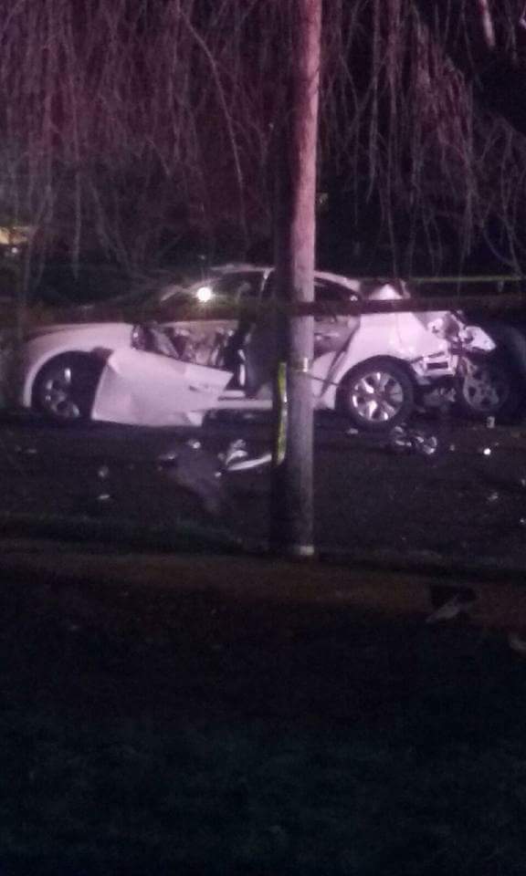 A car is in pieces after it apparently blew apart Sunday night in the 1300 block of Hellertown borough.