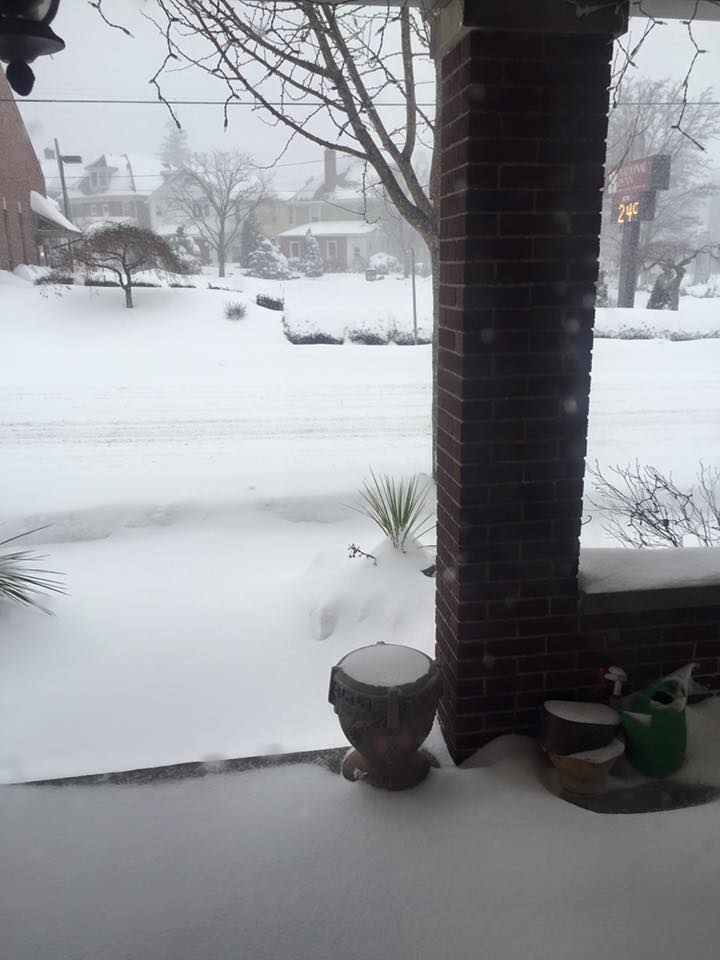 Main Street in Hellertown was unusually quiet because of the blizzard.