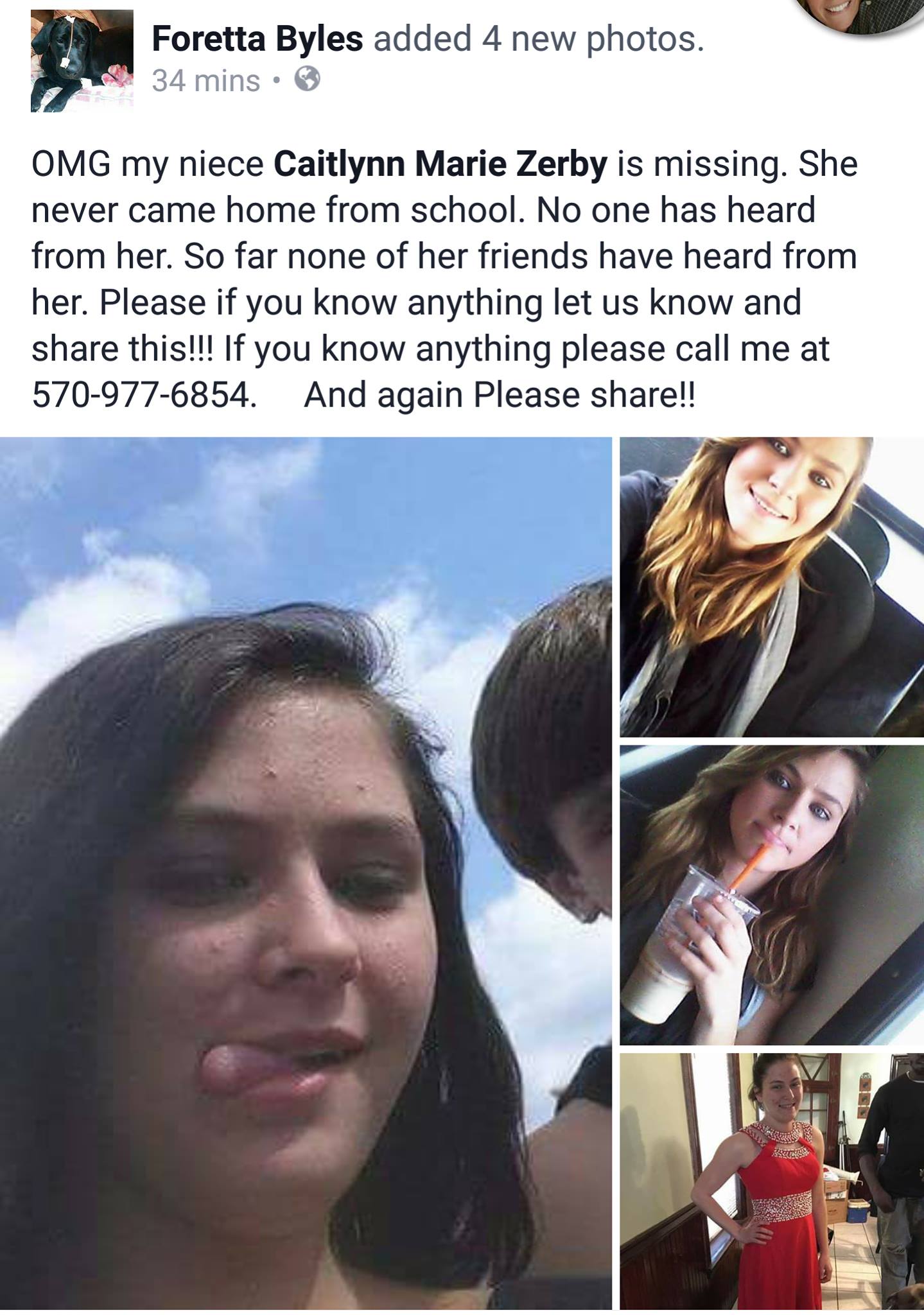 This Facebook post about a missing Hellertown 18-year-old has gone viral since it was made Friday.
