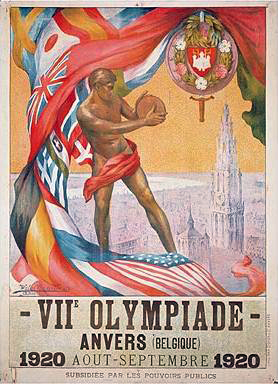 A poster for the 1920 VII Olympics at Antwerp, Belgium
