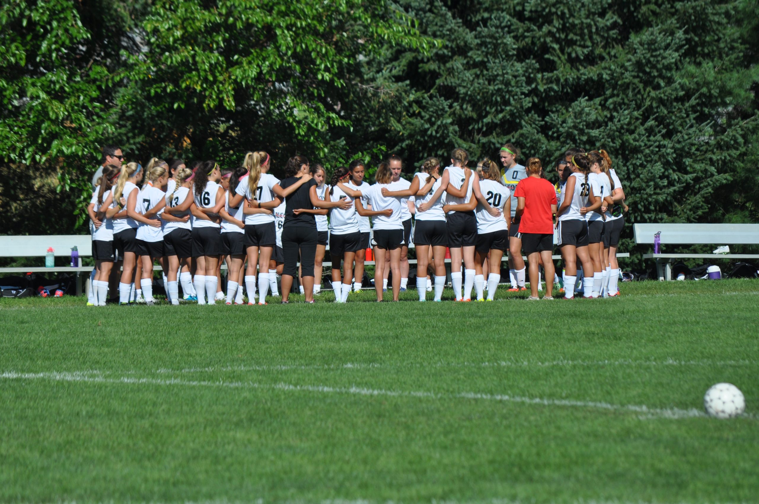 2015 Saucon Valley Girls soccer family before their first scrimmage against Whitehall.