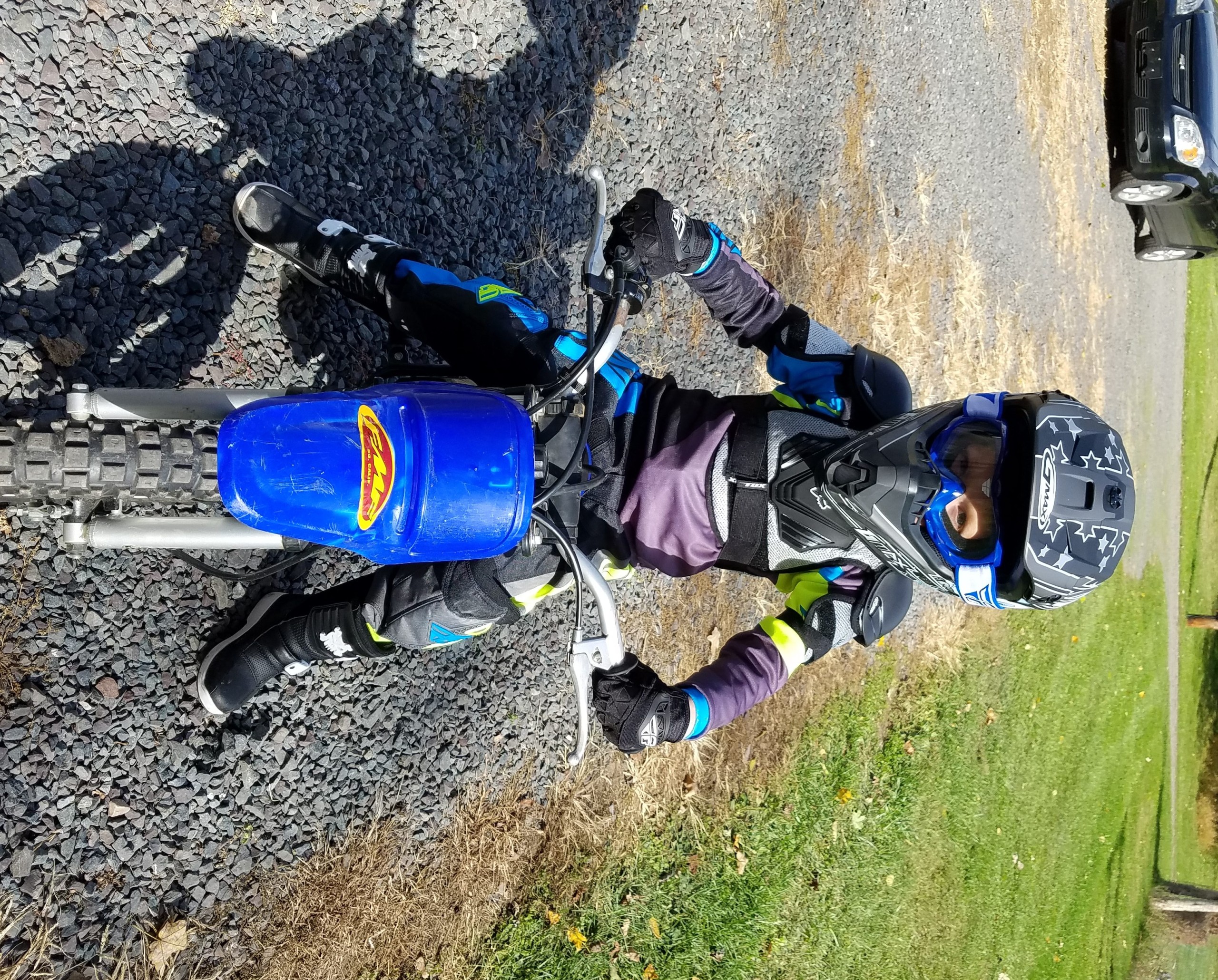 Caiden is already racing motocross as a Saucon Valley Elementary School kindergartner.