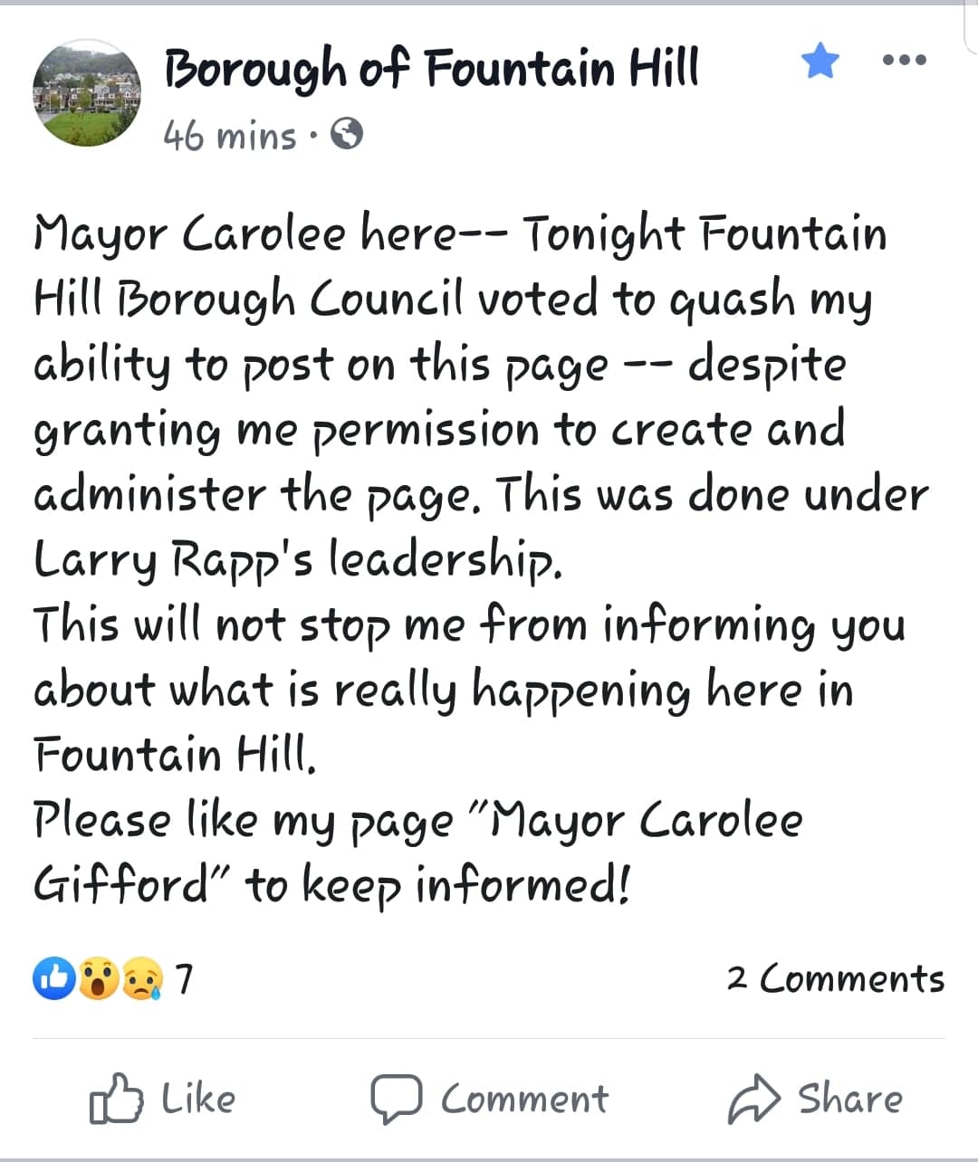 Fountain Hill Facebook